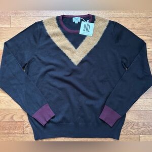 YAL New York Women’s Black & Tan Sweater‎ - Size L - NWT